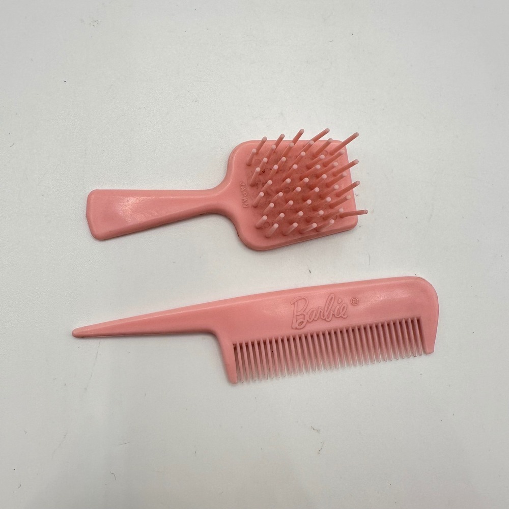 VTG Barbie Color n Curl Brush Comb Accessories 1965 Pink Doll Hair Care Japan